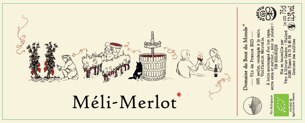 Etiquette Méli-Merlot 2023